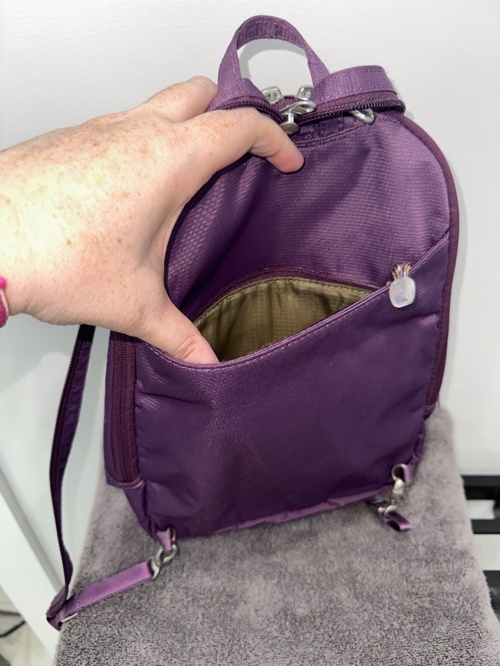 eBags Mini Backpack in Eggplant Purple - Picture 5 of 8
